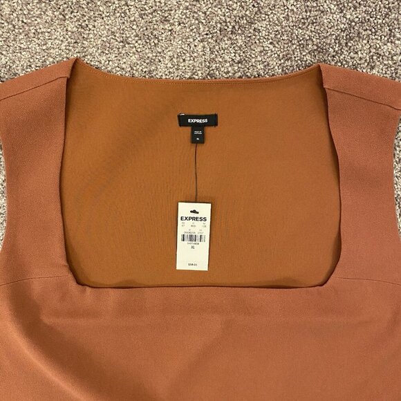 Express Women's Square Neck Cropped Tank Side Zipper Bullion Size XL - NWT $58 - Picture 8 of 16
